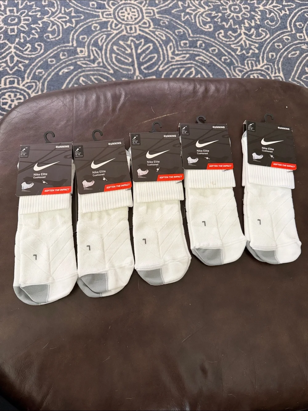 5 NWT Nike elite running cushion socks shoe size 12-15